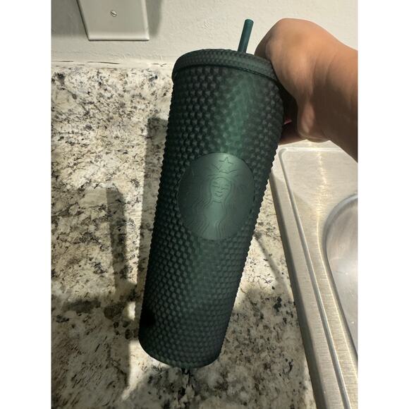 Starbucks Matte Green Diamond Cup 24oz - Picture 2 of 7